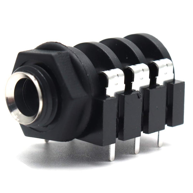 Luomorgo PCB Panel Mount 6 Pin 1/4" 6.35mm Female Socket Stereo Headphone Jack Silver Thread 20pcs - Image 2
